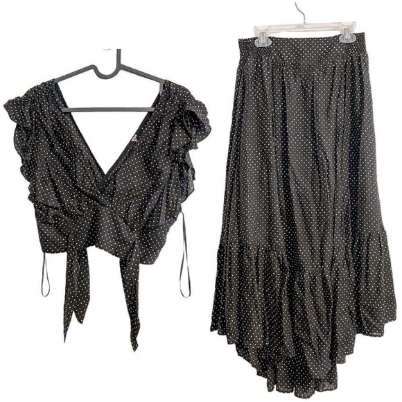 NWT Free people polka dot top & skirt set - Picture 2 of 8